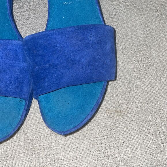 Donald Pliner Women’s Comfort Slides Sz 8.5 M Blue Suede Leather Beach Cruise - Picture 9 of 12
